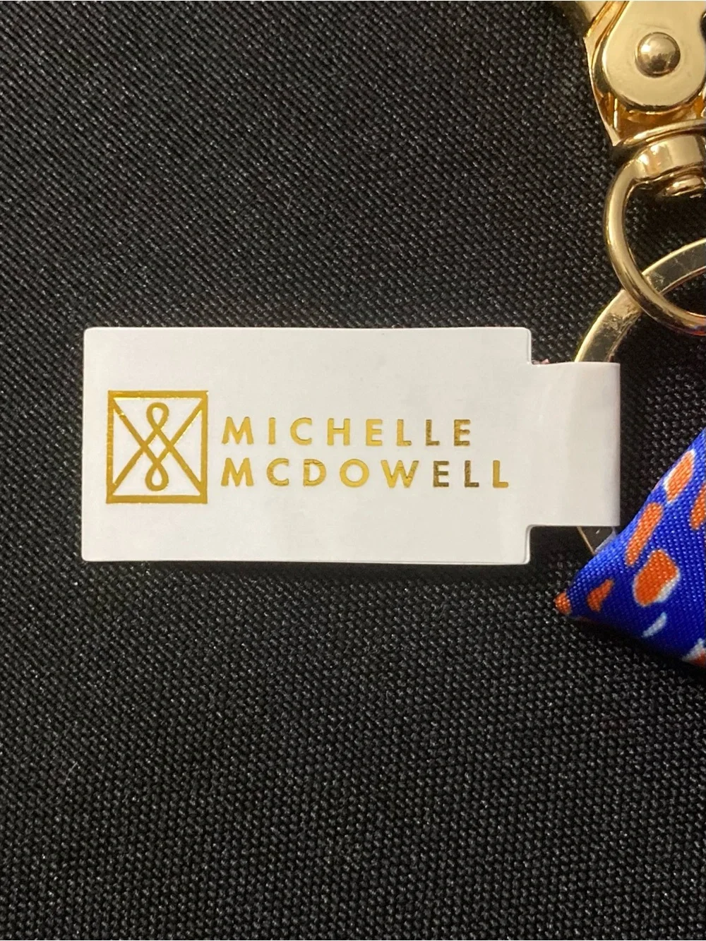 Michelle McDowell Blue And Orange Bag Charm Twillie Keychain